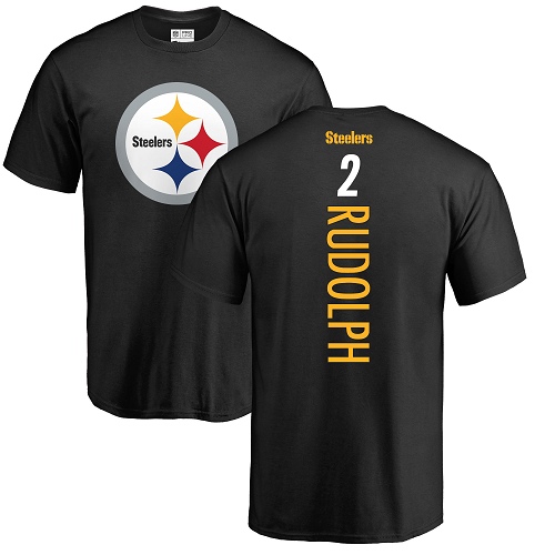 Men Pittsburgh Steelers Football #2 Black Mason Rudolph Backer Nike NFL T Shirt